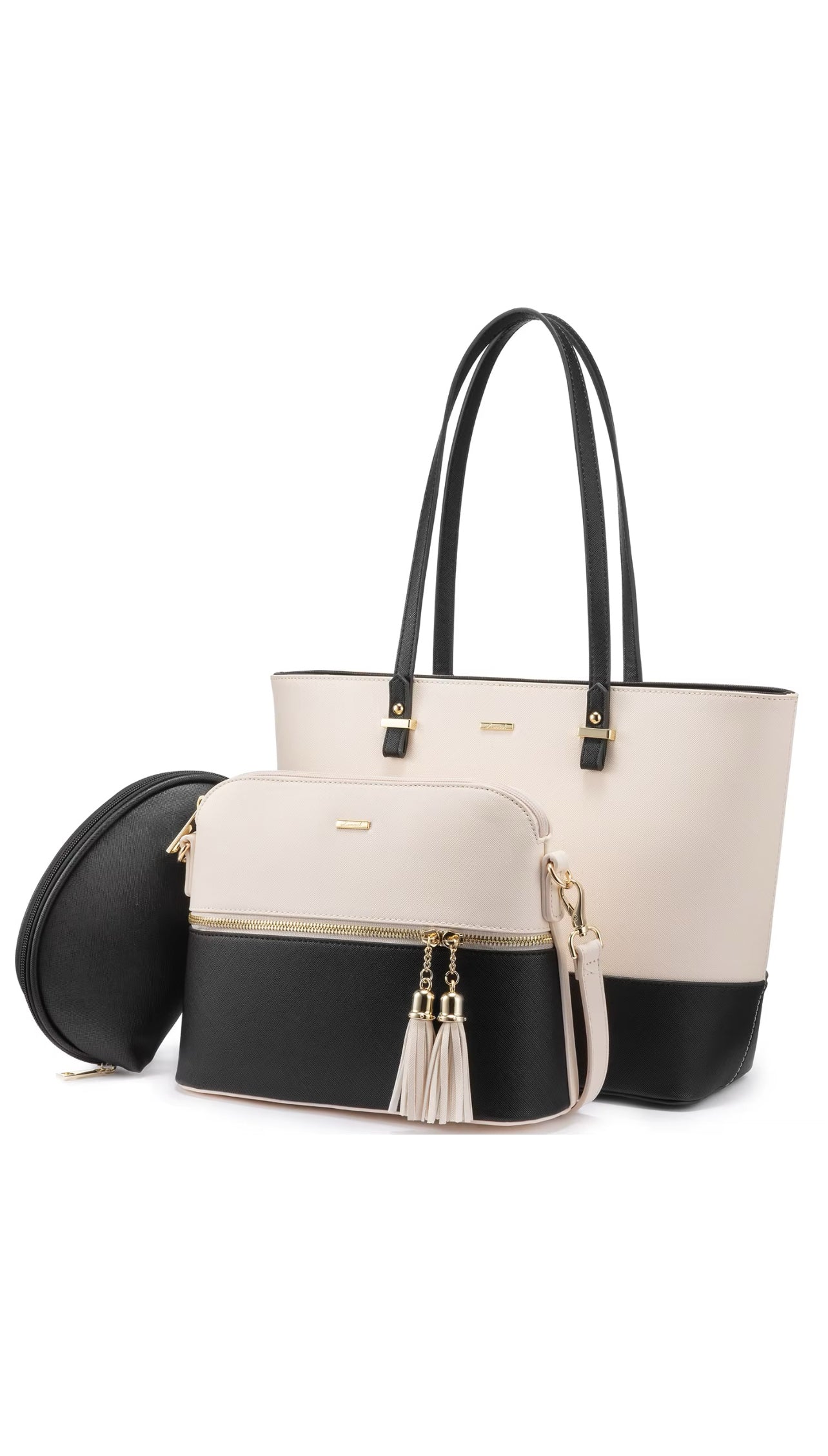 Cartera grande negro/blanco