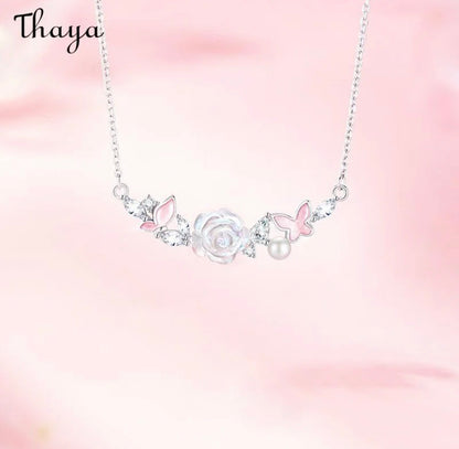Collar Floral Plata S925 - Thaya